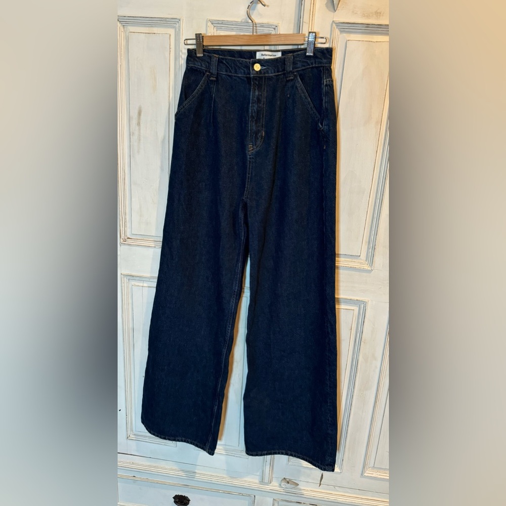 Reformation Miami pleated trouser Jean wide leg Tatum wash, size 27 - Picture 4 of 8